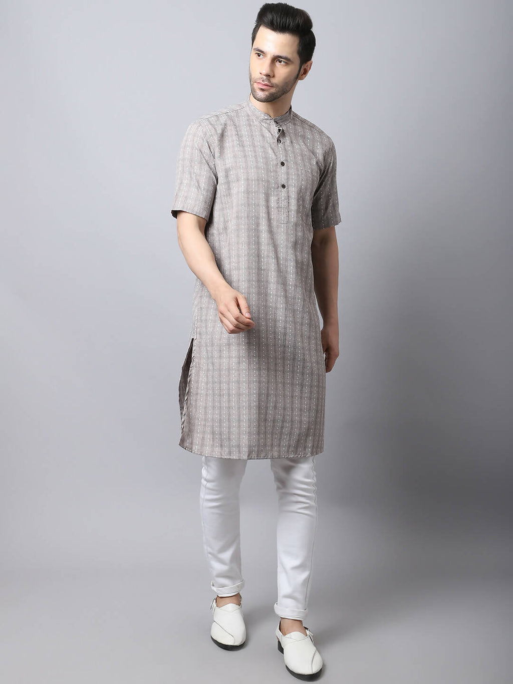 Even Apparels Yellow Pure Cotton Men's Kurta With Band Collar