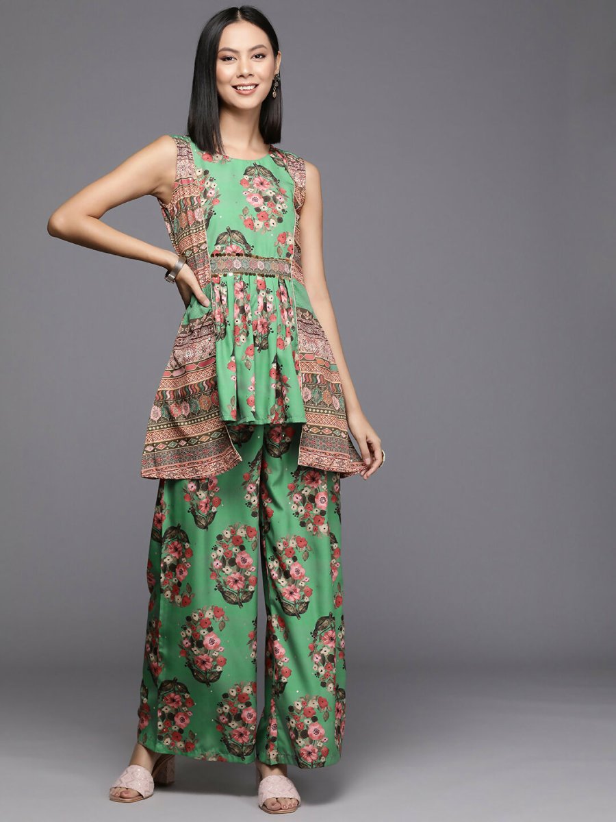 Ahalyaa Women's Traditional Wear Co-ods - Green