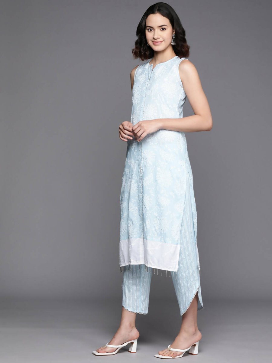 Ahalyaa Women's Traditional Wea Kurta Set - Aqua