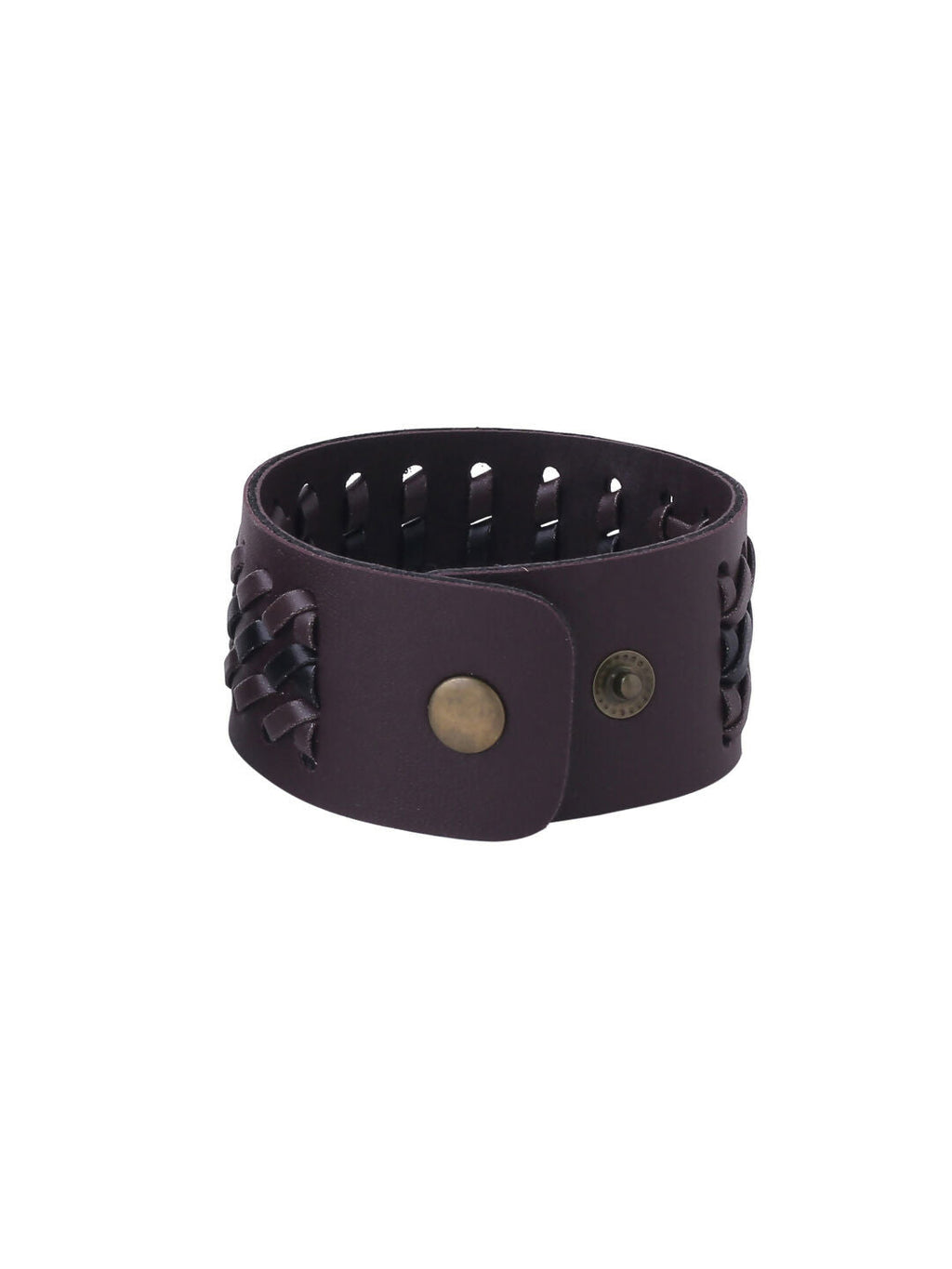 NVR Men's Set of 2 Brown Leather Bracelet