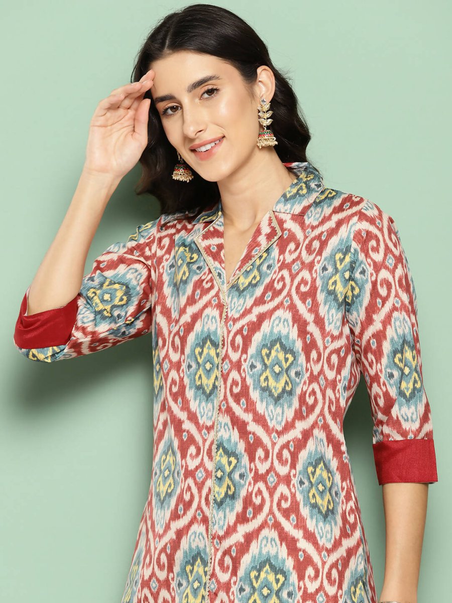 Ahalyaa Women's Traditional wear Kurta - Red