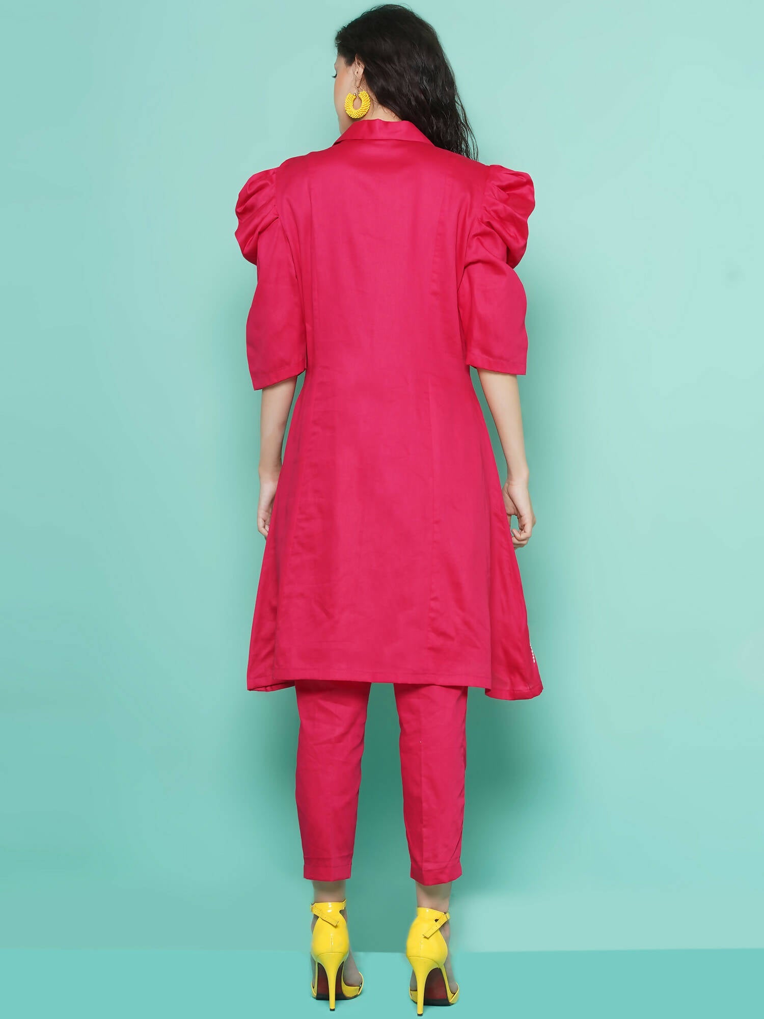 Women Republic Pink Cotton Silk Embroidered and Embellished Coord Set