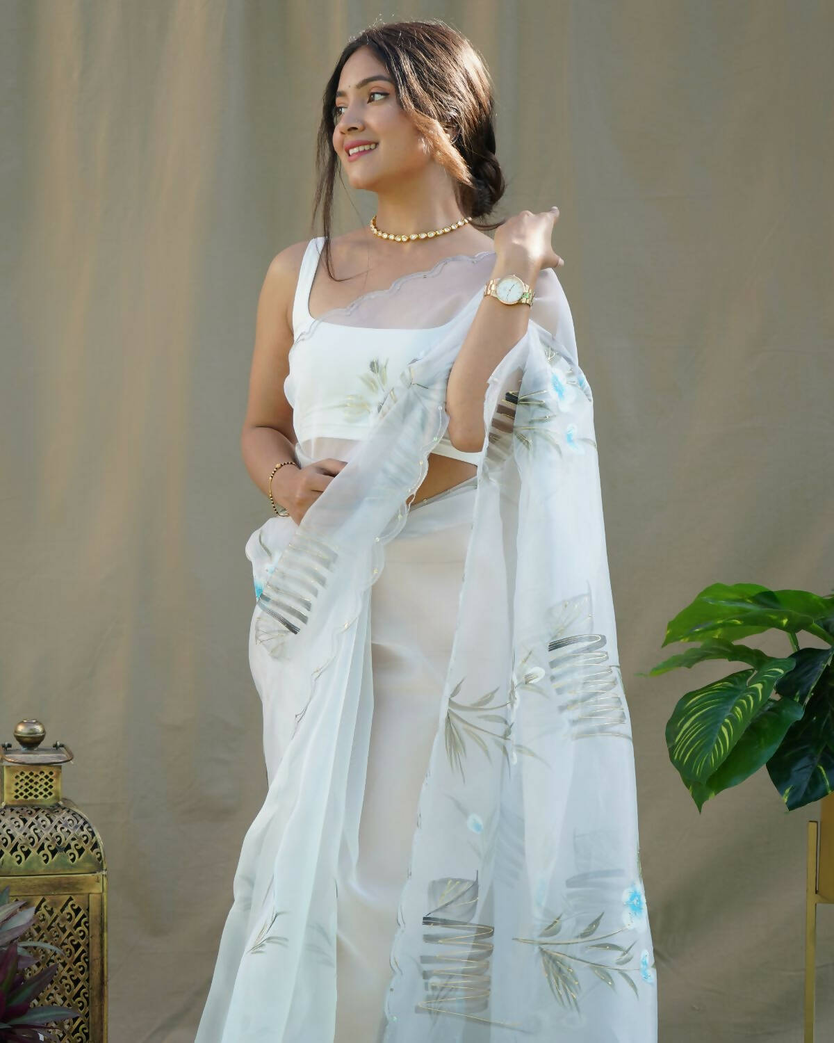 Vamsee Grey Organza Saree