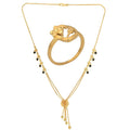 AanyaCentric Gold-Polished Mangalsutra & Ring Set