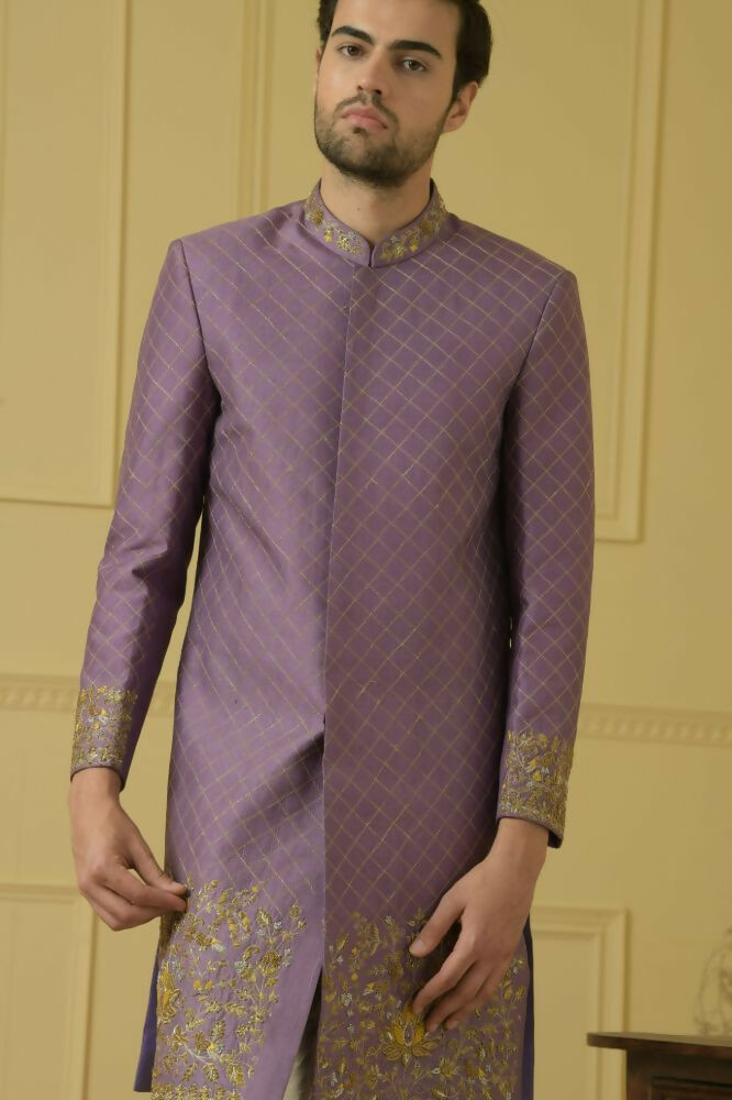 Majestic Purple Marvel Sherwani by Hilo Design