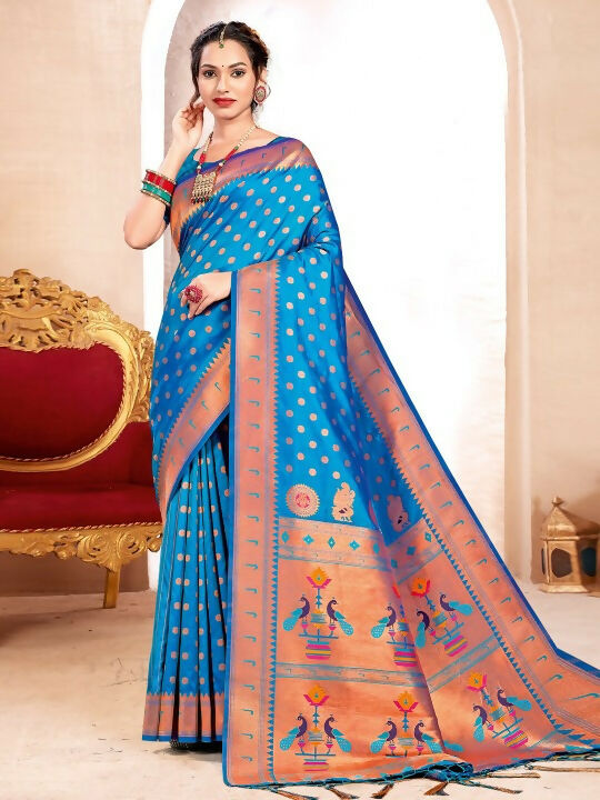 Shree Shyam Fashion Paithani Silk Blue Saree