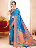 Shree Shyam Fashion Paithani Silk Blue Saree