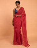 Suta Red Embellished Sequinned Pure Cotton Saree