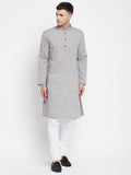 Even Apparels White Pure Cotton Men's Long Kurta With Band Collar