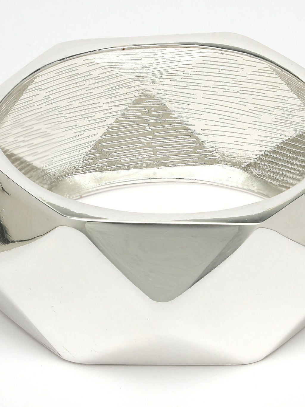 NVR Women Rhodium-Plated Kada Bracelet