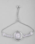VOJ Silver Plated Crystal Studded Watch Bracelet