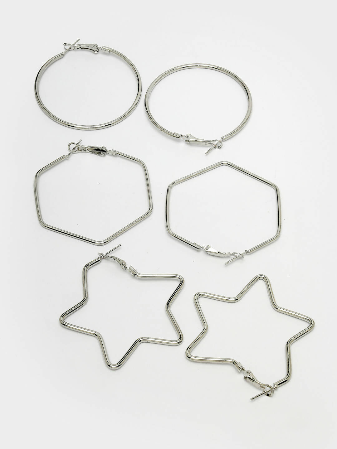 NVR Women Gold-Toned Geometric Hoop Earrings