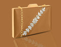 Joban Fashion Luxurious Satin Evening Clutch With Detachable Chain Strap - Brown