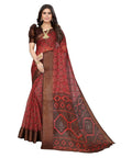 Vamika Cotton Red Jari Border Bollywood Style Saree (VASU RED)