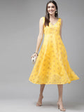 Ahalyaa Women's Traditional wear Dress - Yellow