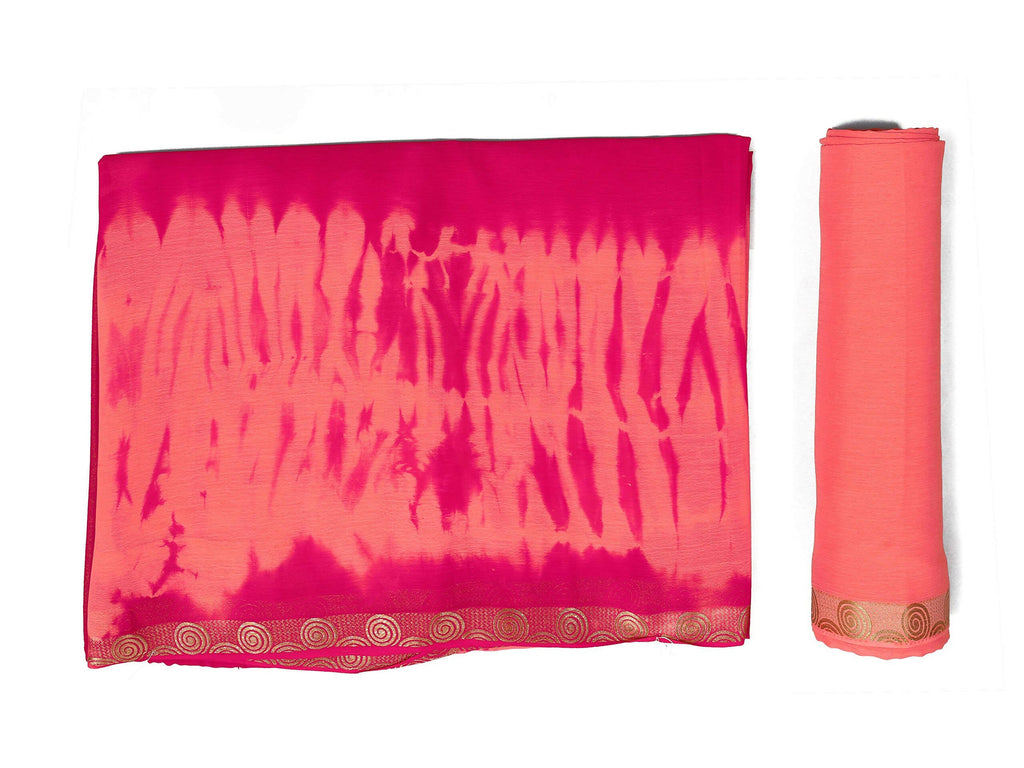 Mimosa Women's Pink Banarasi Chiffon Silk Saree