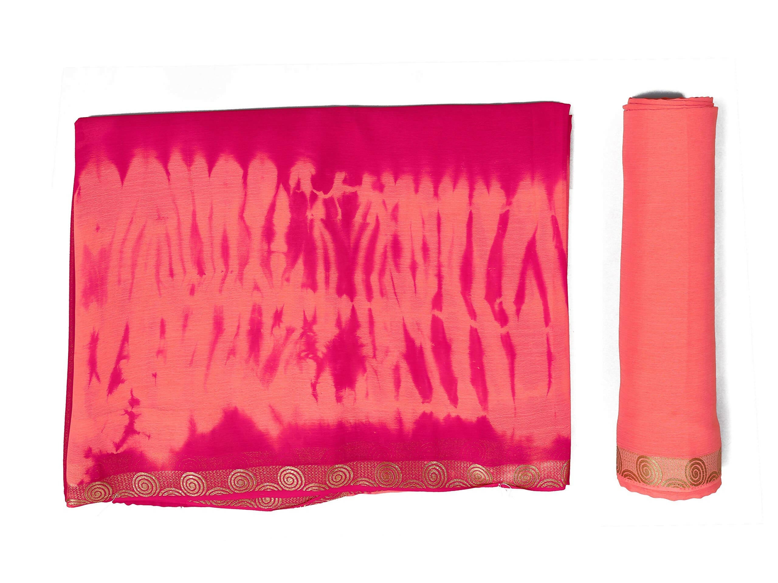 Mimosa Women's Pink Banarasi Chiffon Silk Saree