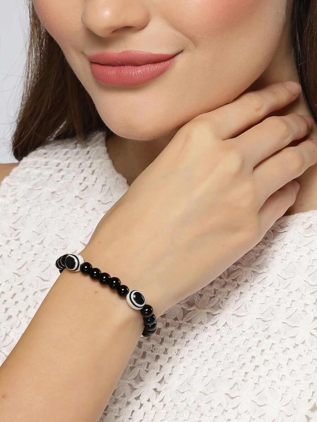 NVR Men & Women Evil Eye Beaded Adjustable Bracelet