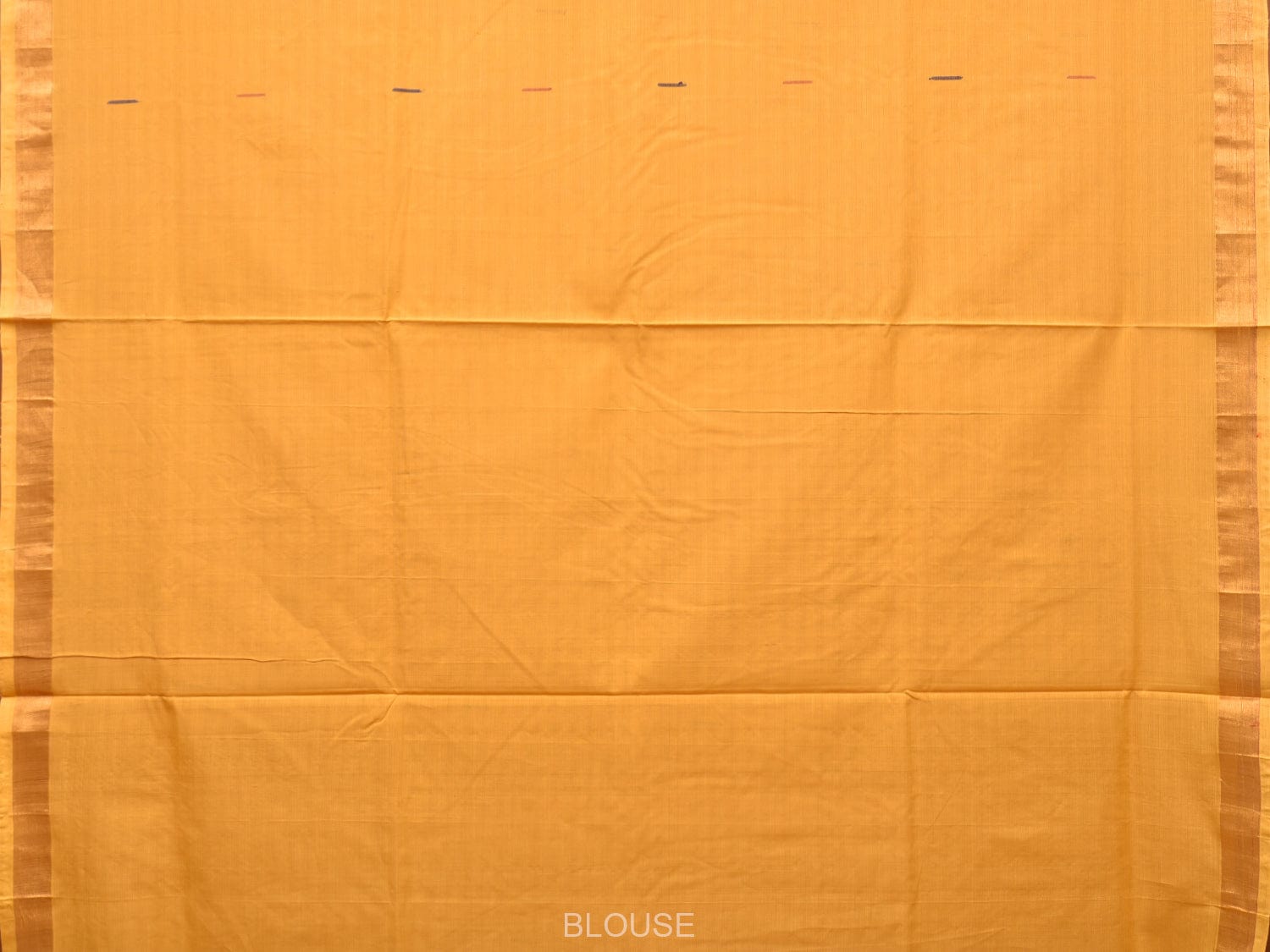 Yellow Khadi Cotton Handloom Saree with Buta and Strip Pallu Design - Global Threads
