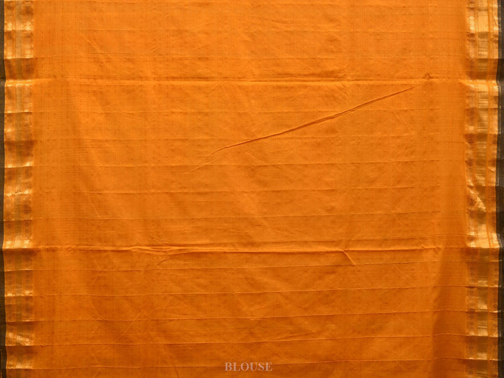Yellow Uppada Cotton Handloom Saree with Karpur Pallu Design - Global Threads