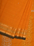 Yellow Uppada Cotton Handloom Saree with Karpur Pallu Design - Global Threads