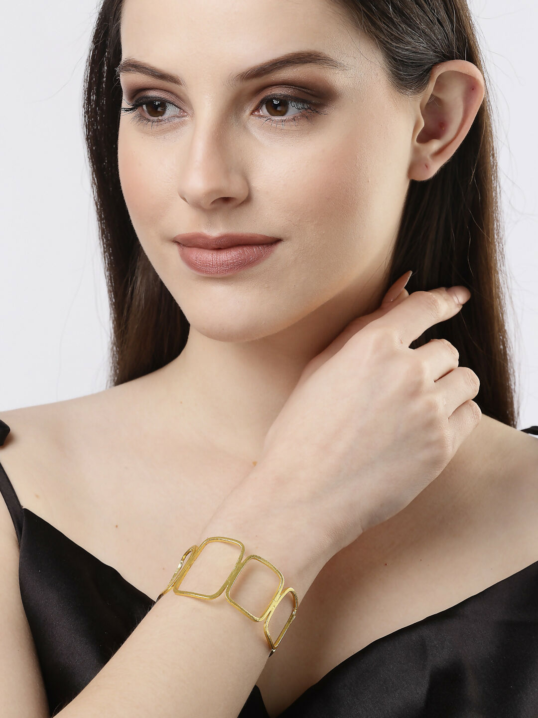NVR Women Gold-Polished Western Cuff Bracelet