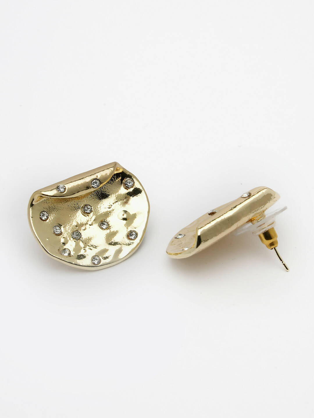 NVR Women Gold-Polished Contemporary Studs Earrings