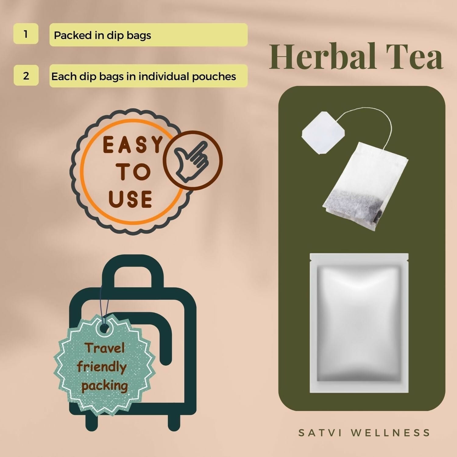 Satvi Wellness Arjuna herbal tea | Terminalia Arjuna tea bag | Natural ingredients | Herbal tea
