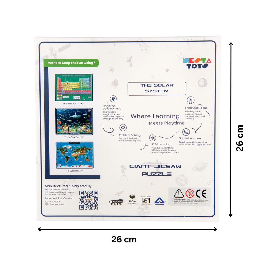 Nesta Toys Solar System Floor Puzzle , Space Jigsaw Puzzle for Kids, Educational Toys (6+ Years)