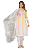 Vamika Lace Work Rayon Multicolor Party Wear/Casual Wear Kurta Set/Suit