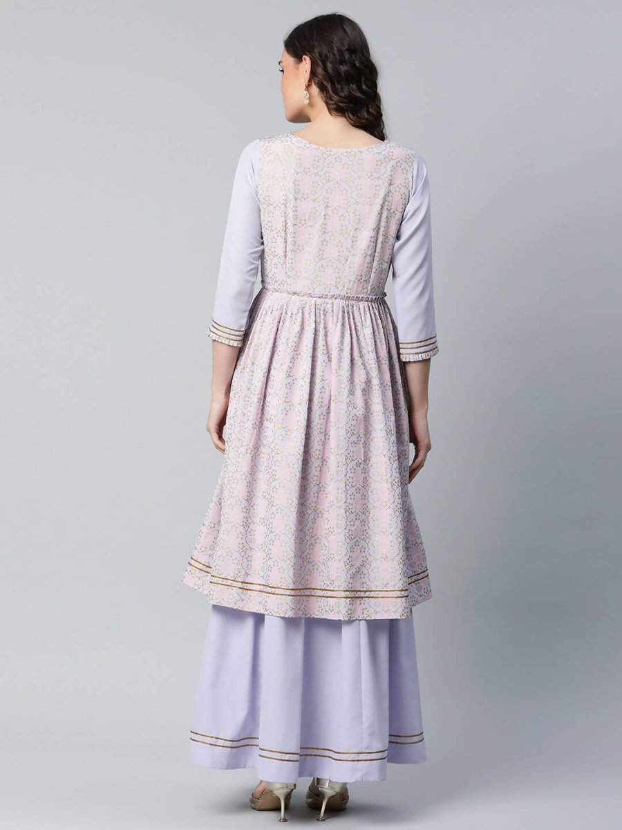 Ahalyaa Womens Powder Blue Crepe Floral Dress