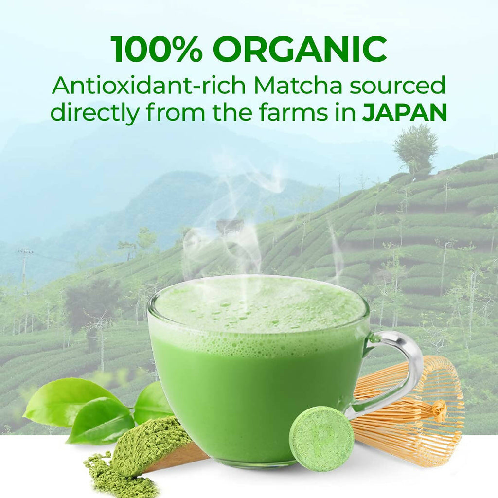 PLIX The Plant Fix Japanese Matcha Effervescent Tablets for Dark Circles - Lemon