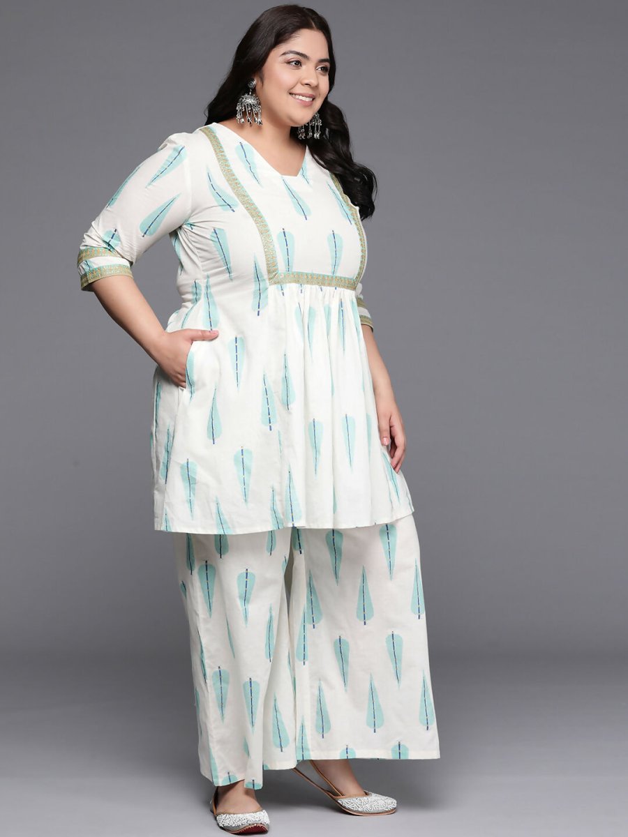 Ahalyaa Women's Traditional wear Co-ords - Off White