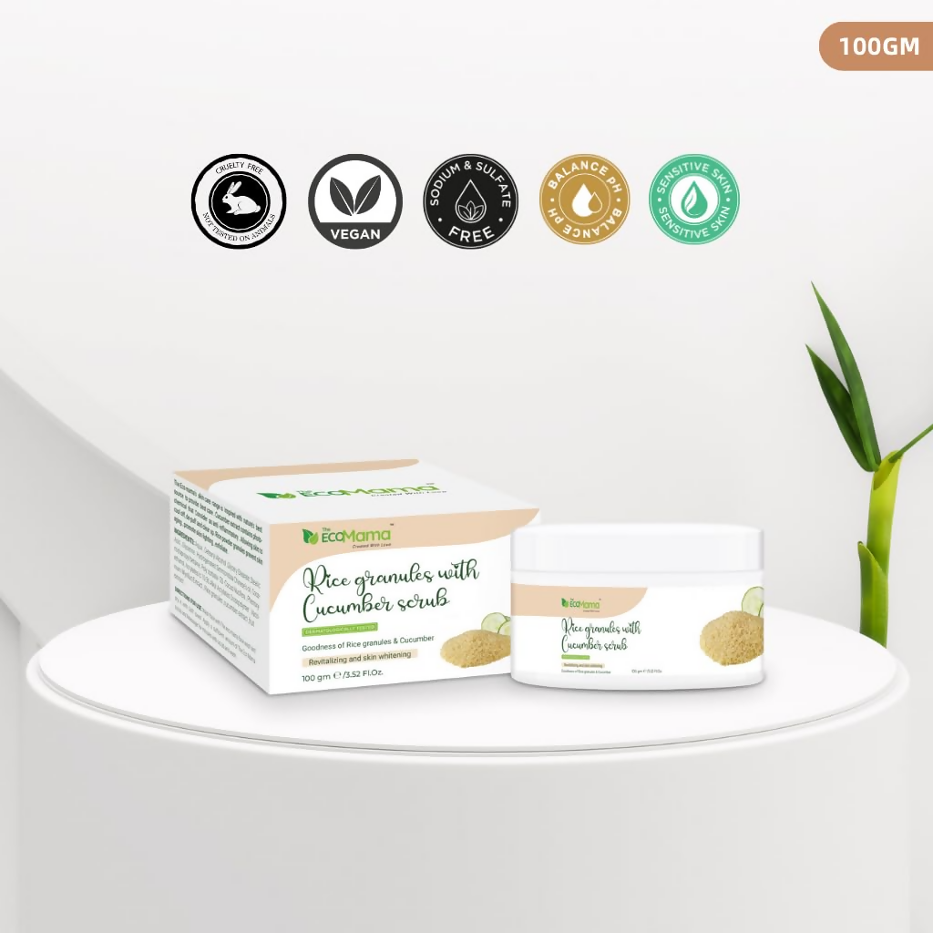 The Eco Mama Rice Granules With Cucumber Face Scrub