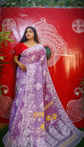 Exclusive Collection Handloom Dhakai Jamdani Saree - Mauve