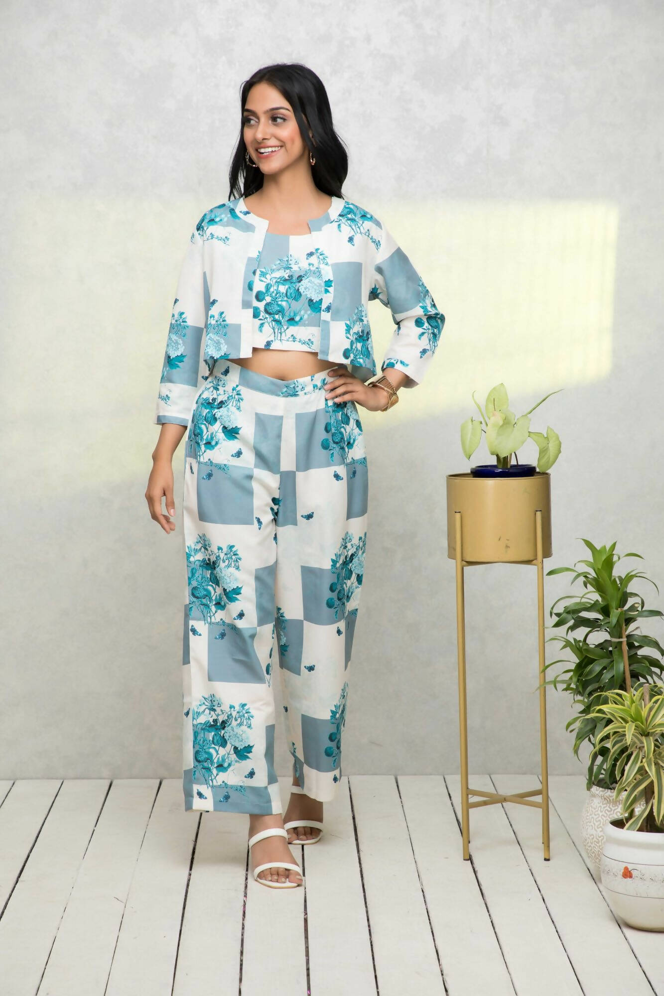 Myshka Women Multi Printed Summer Checks Co-Ords