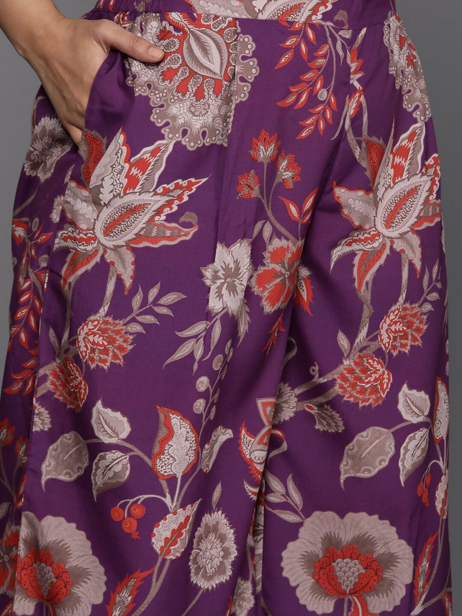 Ahalyaa Women's Traditional Wear Co-ords - Purple
