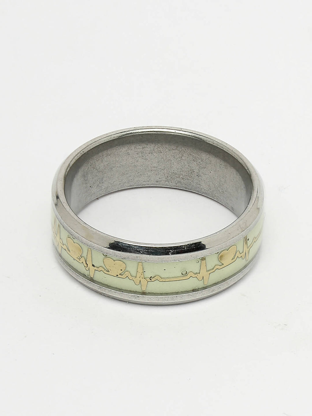 NVR Men's Rhodium-Plated Silver-Toned Stainless Steel Finger Ring