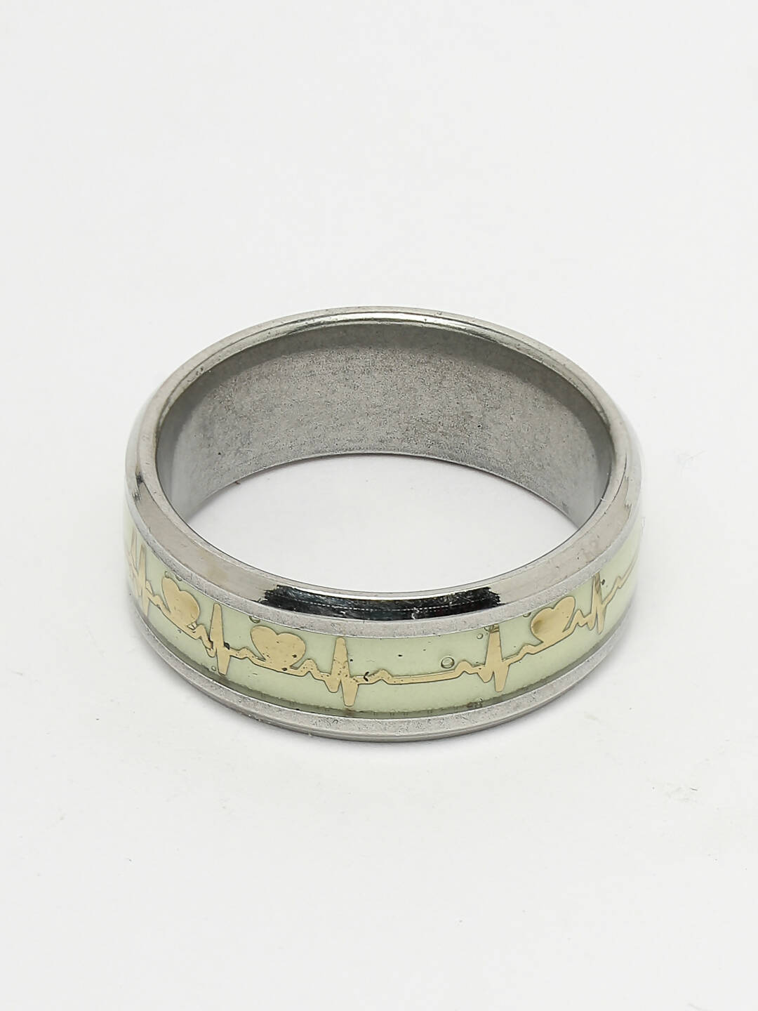 NVR Men's Rhodium-Plated Silver-Toned Stainless Steel Finger Ring
