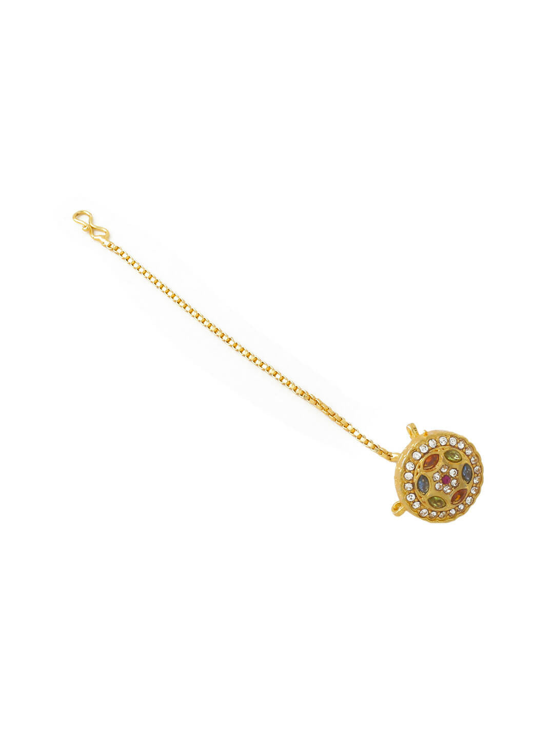 NVR Women's Trending Stylish Gold-Polished Maang Tikka
