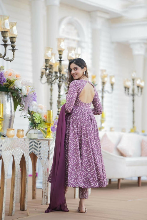 Aayaa Designer Printed Cotton Silk Suit - Multi Color