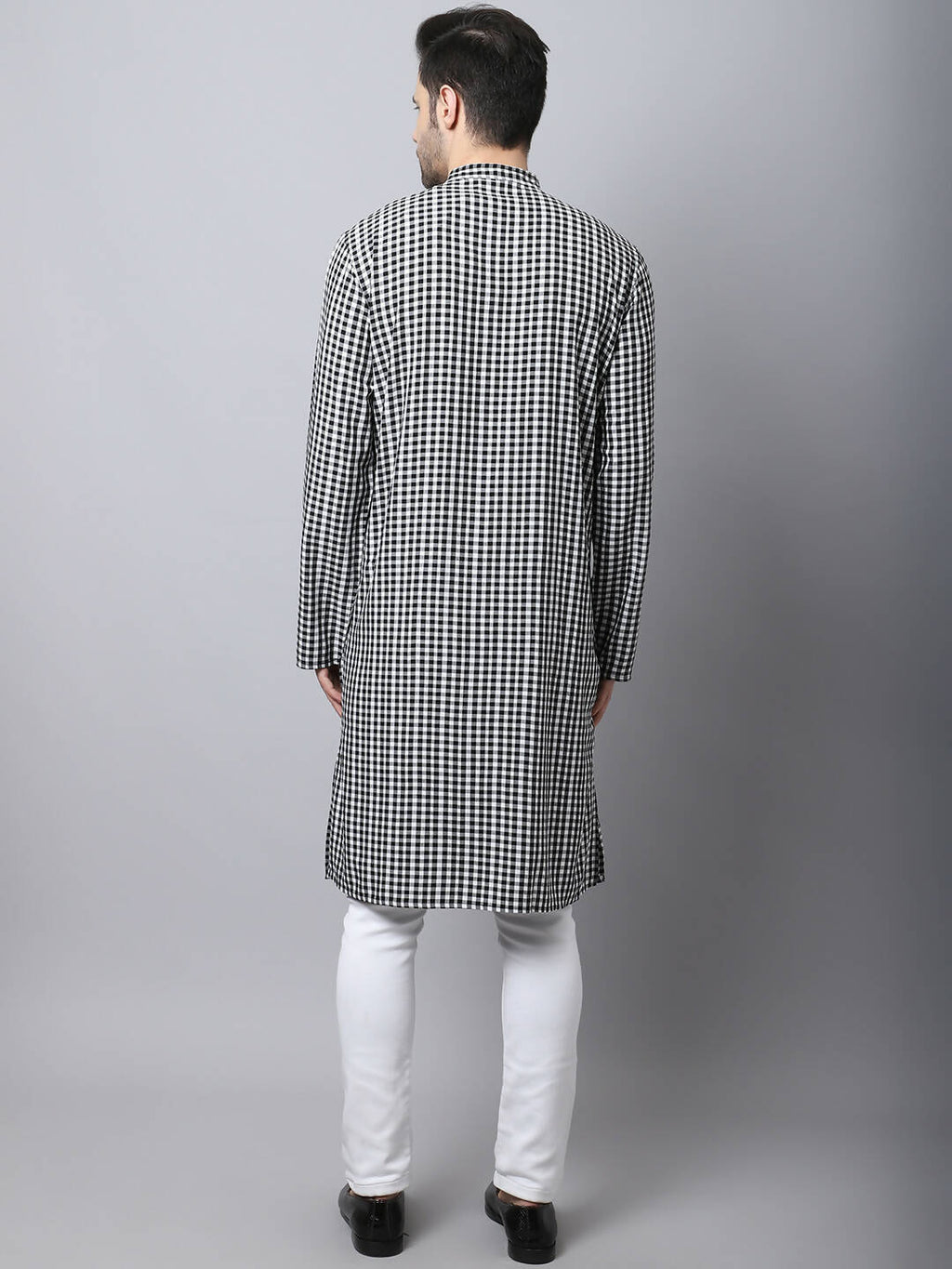 Even Apparels Multi Pure Cotton Men's Kurta With Band Collar