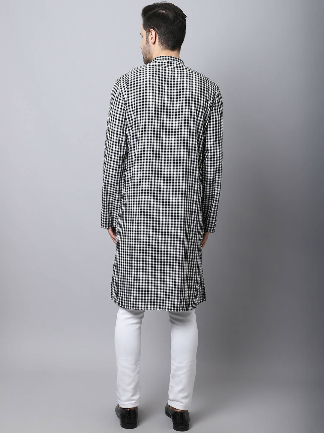 Even Apparels Multi Pure Cotton Men's Kurta With Band Collar
