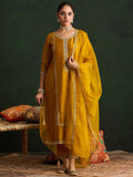 Indo Era Women Embroidered Regular Sequinned Kurta with Trousers & With Dupatta