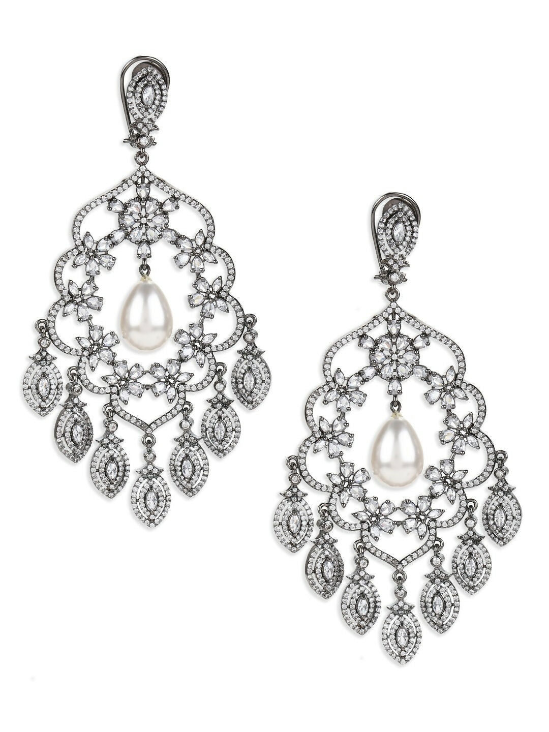 Long Chand with Pearl Drop Earrings - Ruby Raang