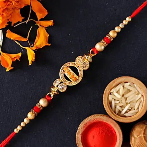 Elegant Meenakari Rakhi And Fruit N Nut Chocolates