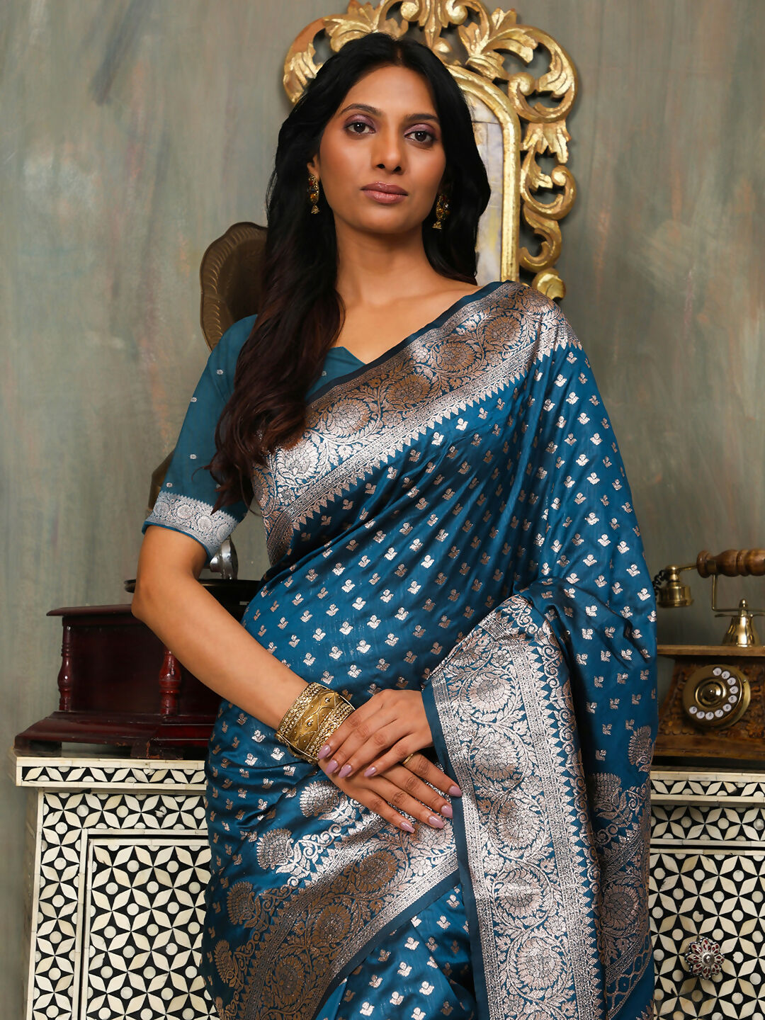 Shree Shyam Fashion Banarasi Silk Blue Saree