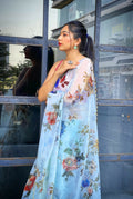 Vamsee Saras Sky Organza Saree