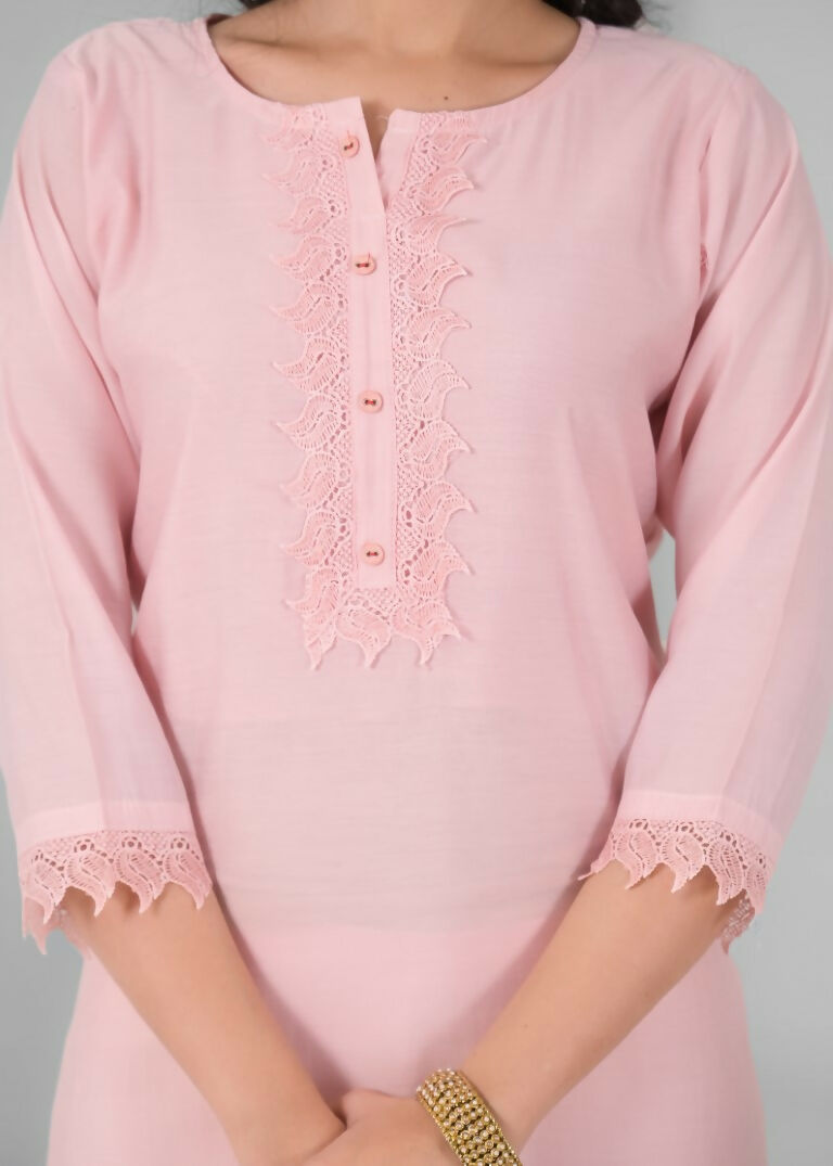 Ethnic Festive Wear Chanderi Viscose Light Peach Stitched Suit With Dupatta - Tanisha