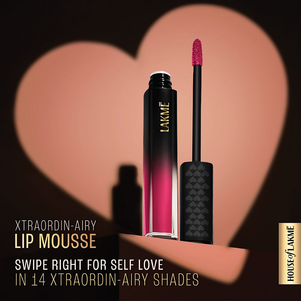 Lakme Xtraordin-Airy Velvet Matte Lip Mousse - Right Swipe Pink